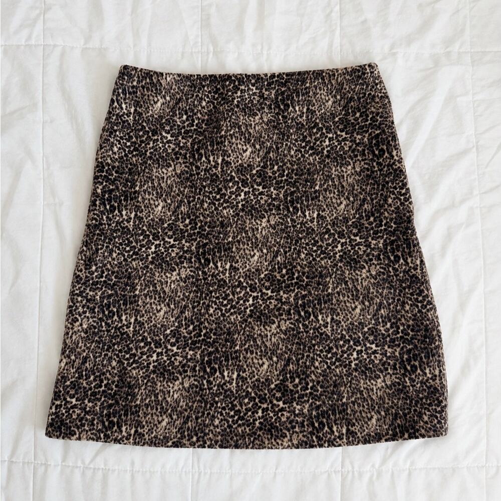 Talbots Leopard Print Pencil Skirt Size 10 Brown Animal Print Career Midi Skirt